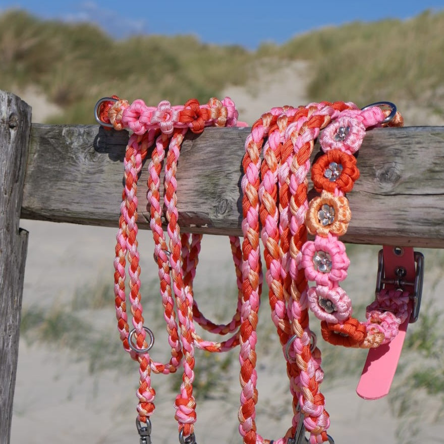 Mini Blumen Halsband *Rosa & Orange*