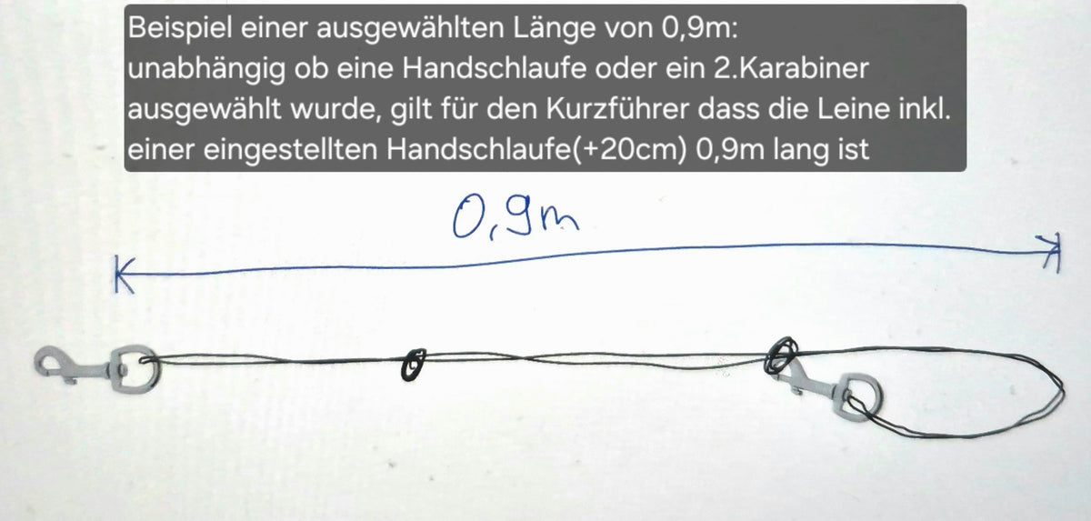 Kurzführer mit Handschlaufe - Wähle deine Lieblingsfarbe - 13mm Biothane Leine