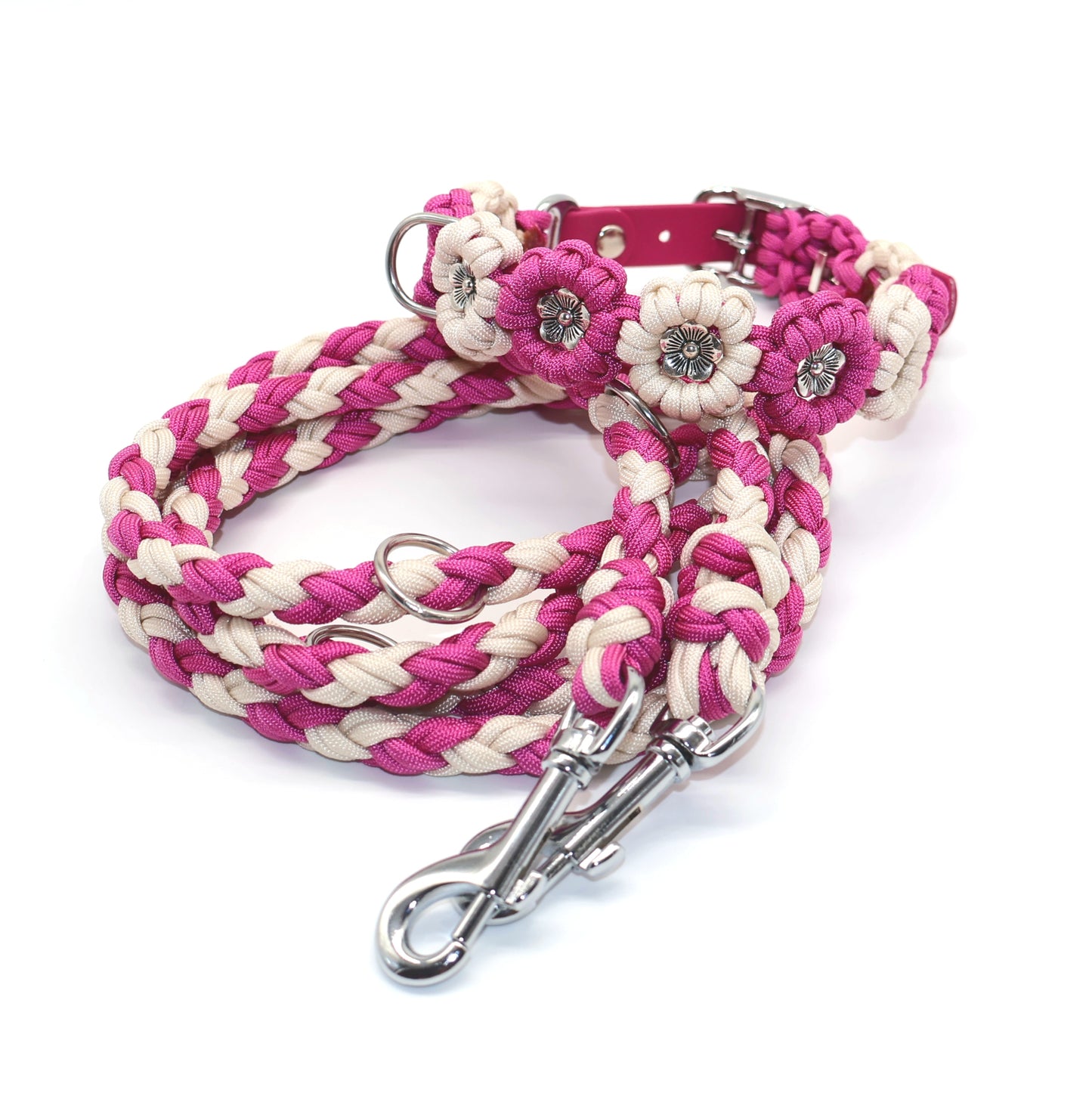 Blumen Halsband *Passion Pink & Creme*