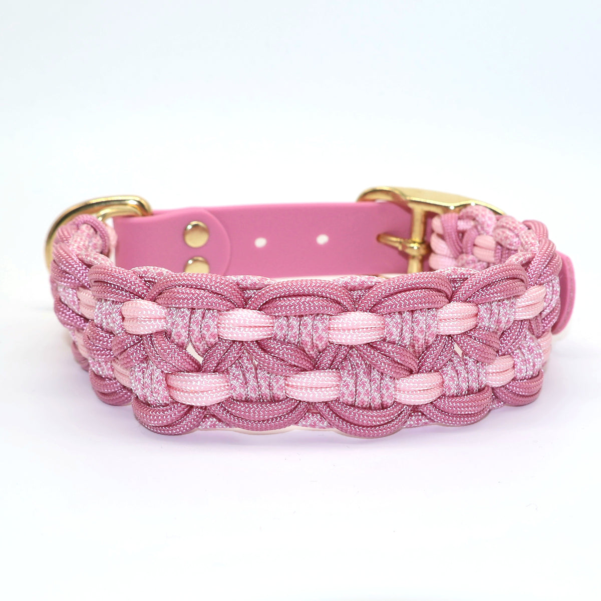 Paracord Halsband Breit geflochten *Lavender Rosa & Hellrosa*