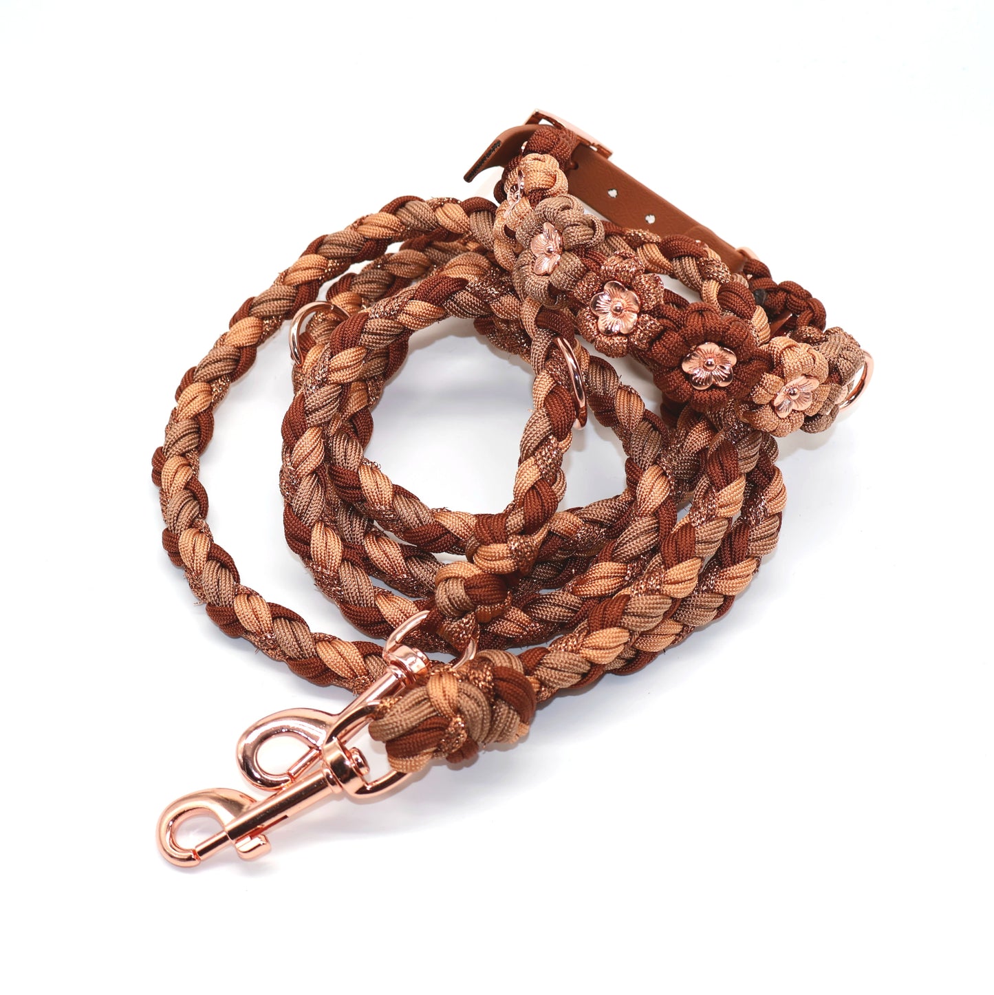 Blumen Halsband *Bronze & Rost & Kupfer Glitzer*