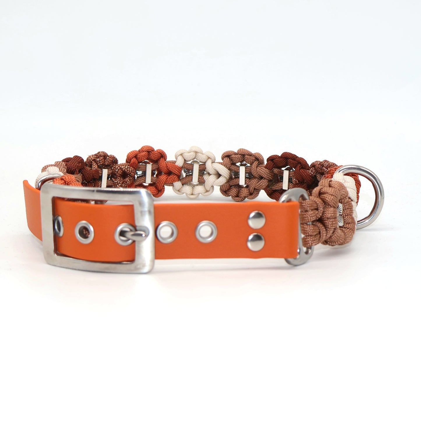 Blumen Halsband *Squirrel & Creme & Bronze & Rost & Glitzer*