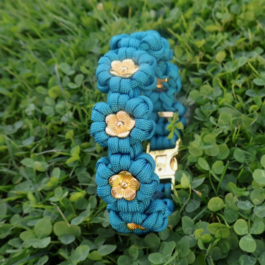 Blumen Halsband *Petrol*
