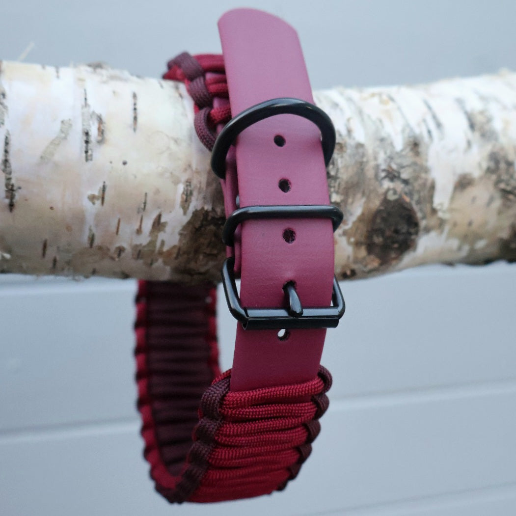 Collar Biothane & Paracord *Burgundy-Maroon*