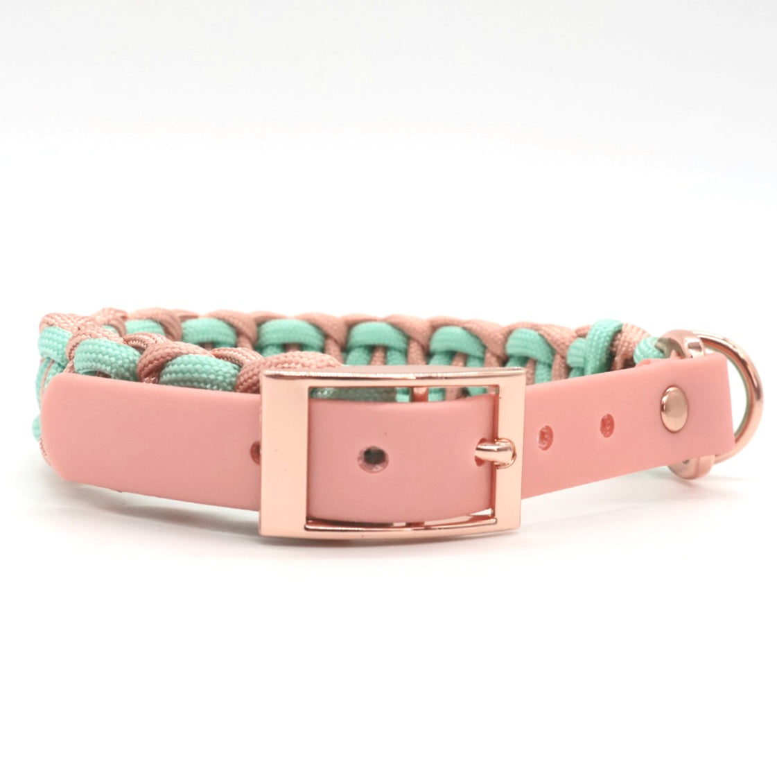 Paracord Halsband Mini geflochten *Mint & Rosé*