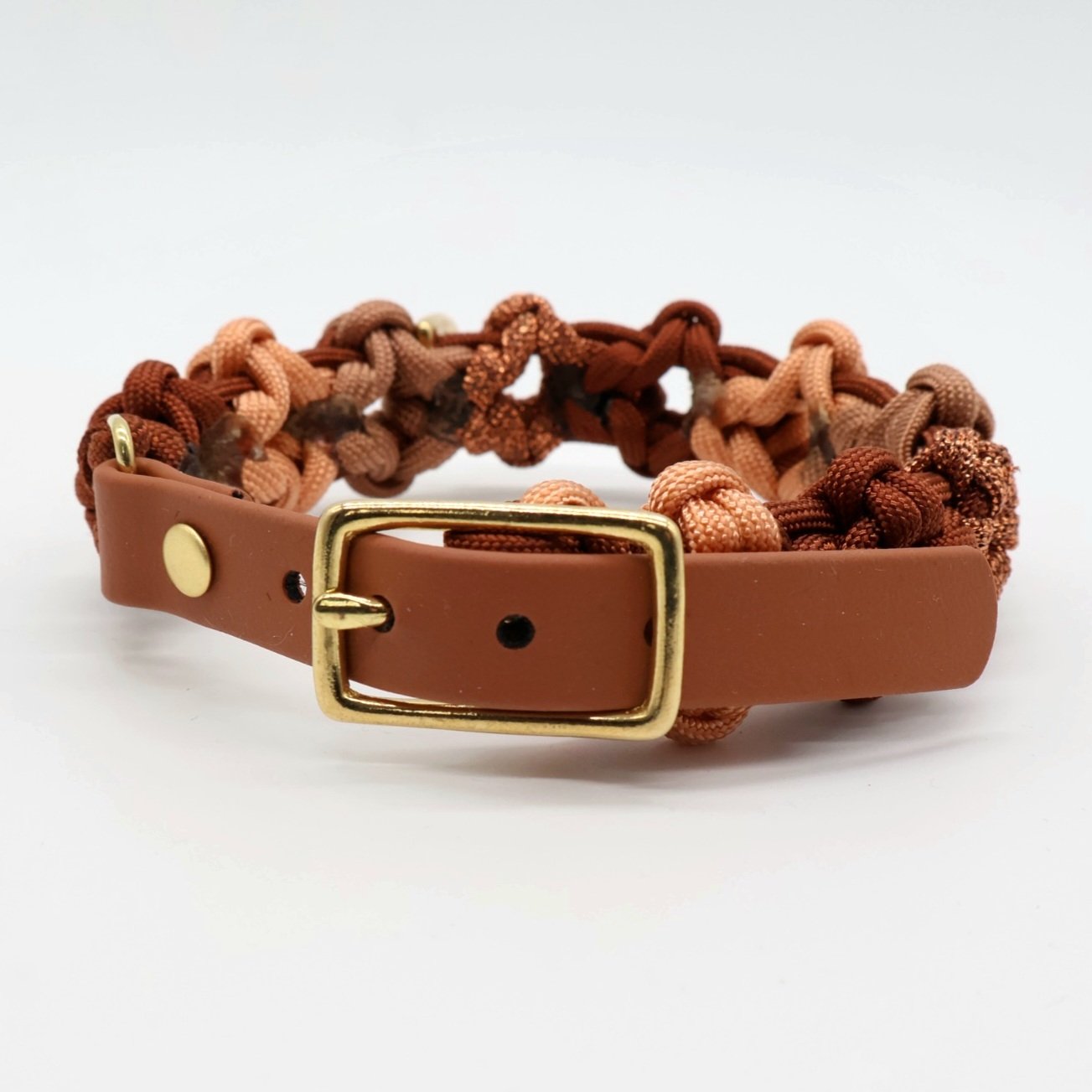 Mini Blumen Halsband *Hellbraun-Glitzer*