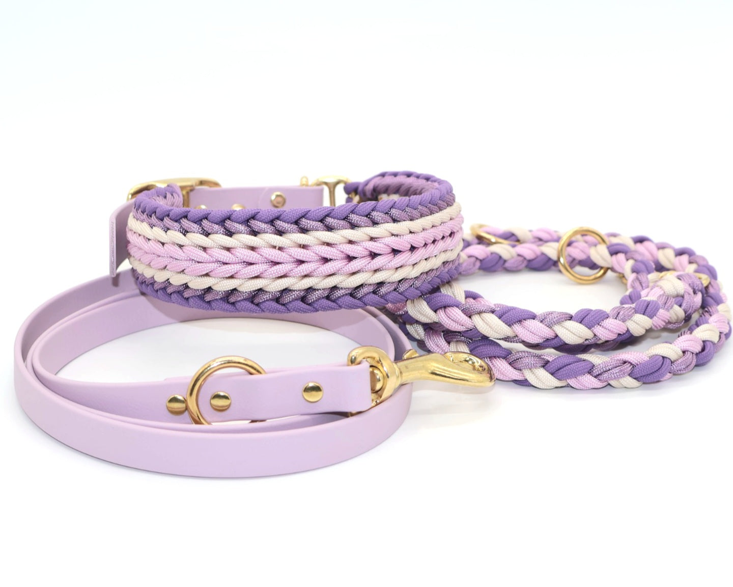 Paracord Collar Wide Braided *Light Purple*