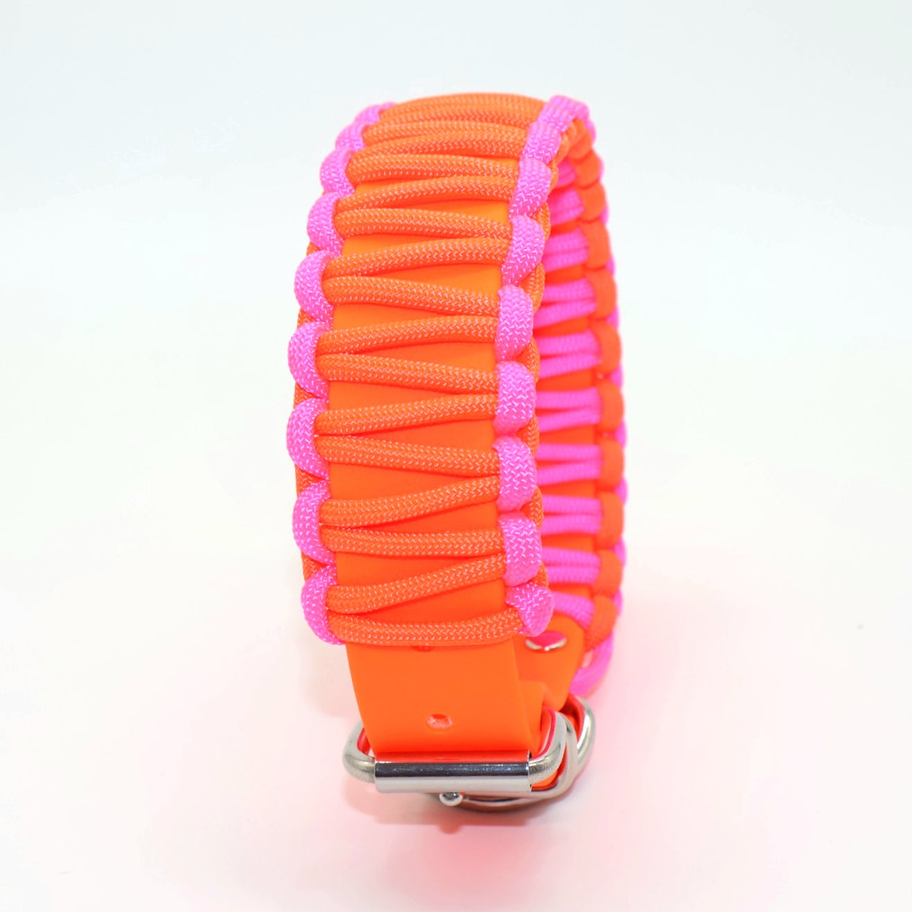 Halsband Biothane & Paracord *Neon Orange & Pink*