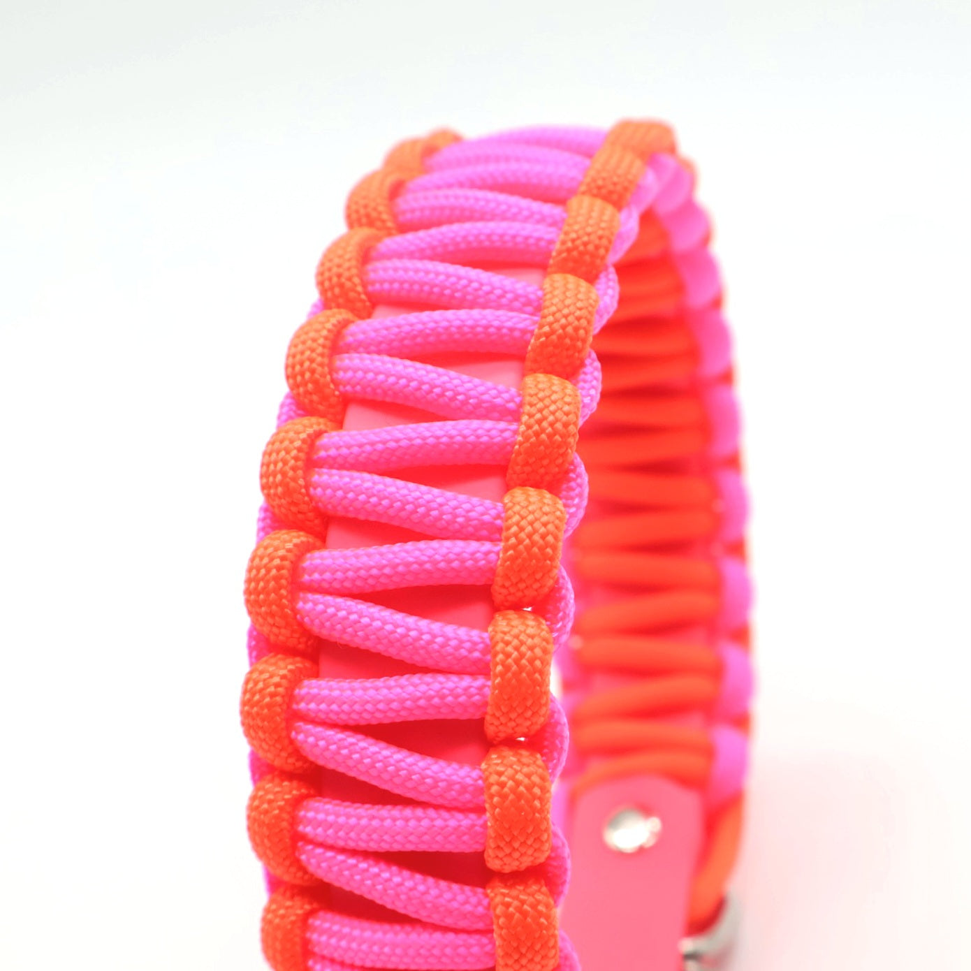 Halsband Biothane & Paracord *Neon Pink & Orange*