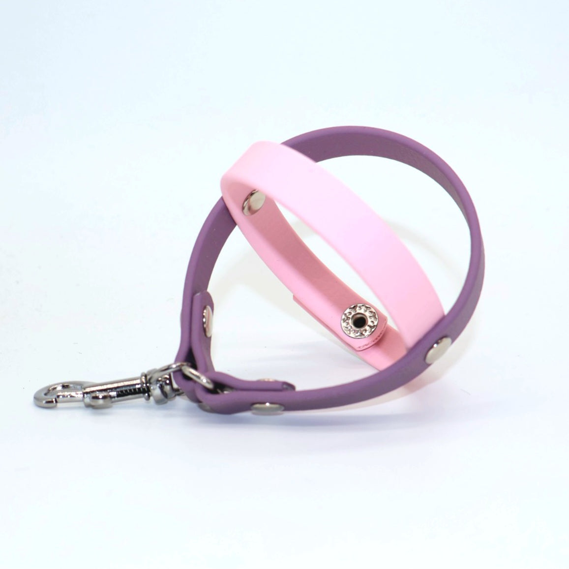 Ballhalter Biothane mit Knopf *Hellrosa & Traube*
