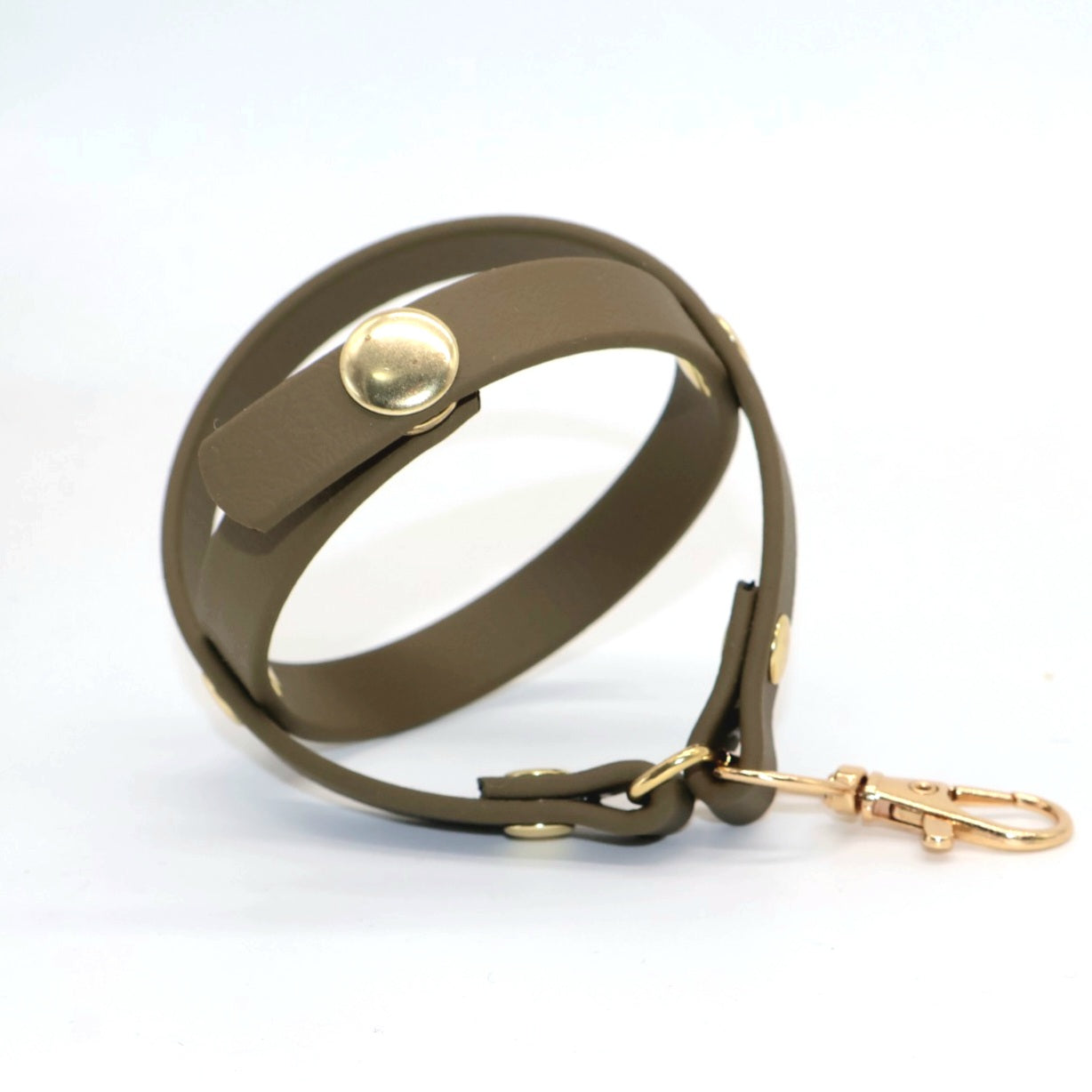 Ballhalter Biothane mit Knopf *Oliv*