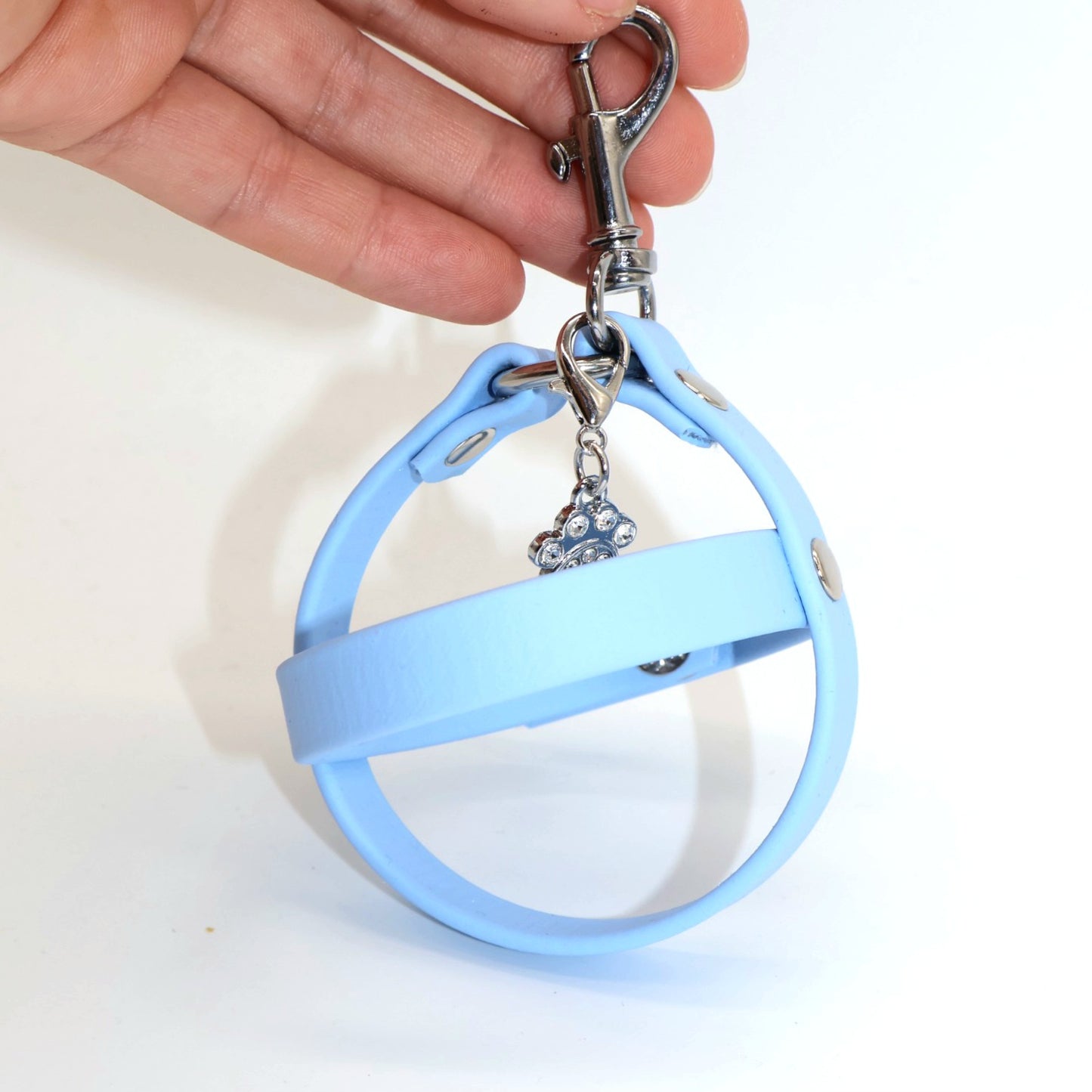 Ballhalter Biothane mit Knopf *Polarblau*