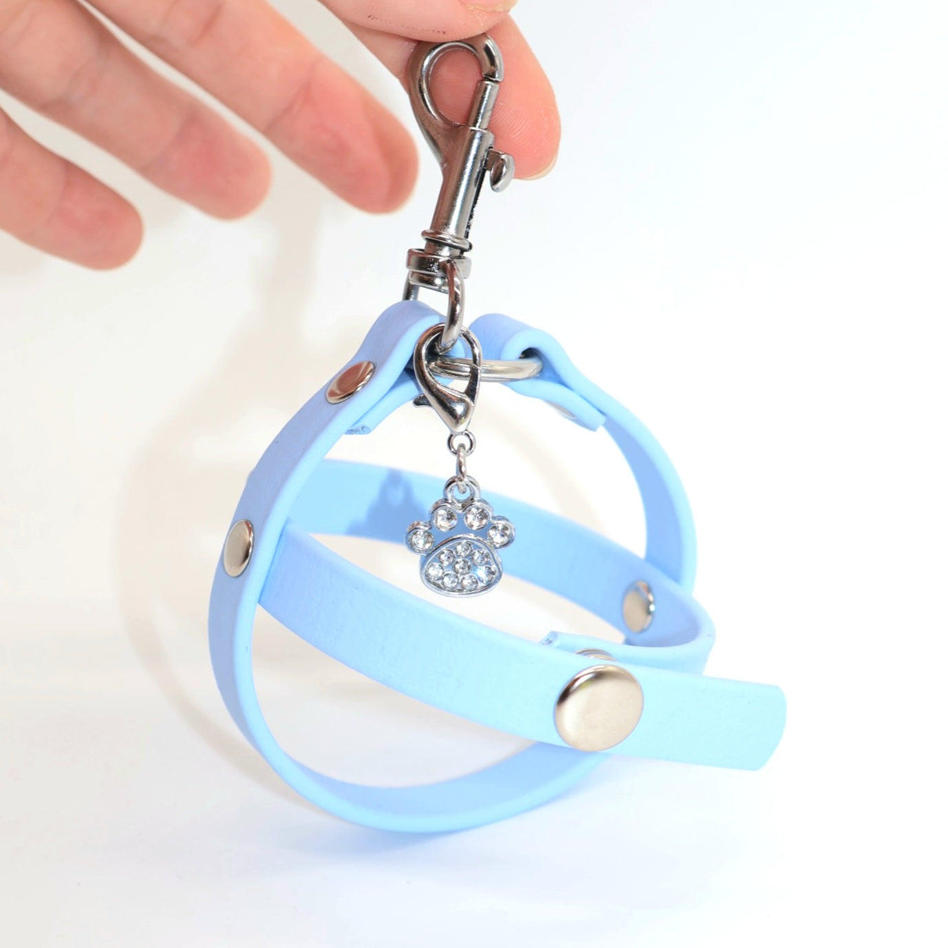 Ballhalter Biothane mit Knopf *Polarblau*