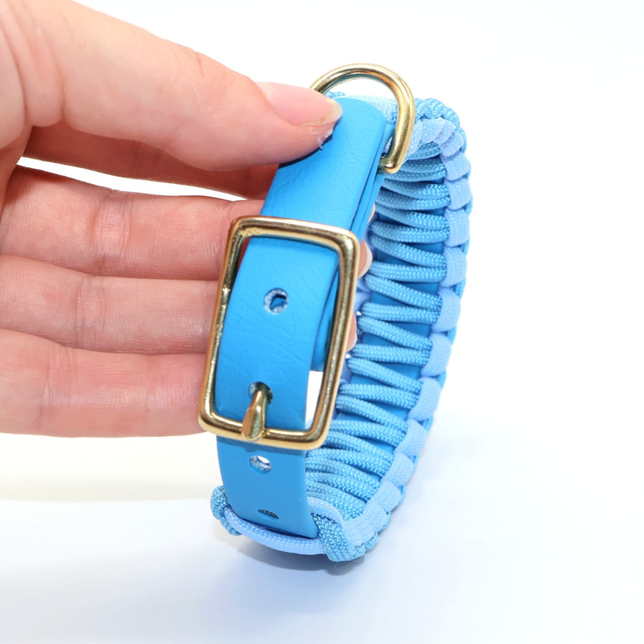 Halsband Biothane & Paracord *Azurblau & Polarblau*