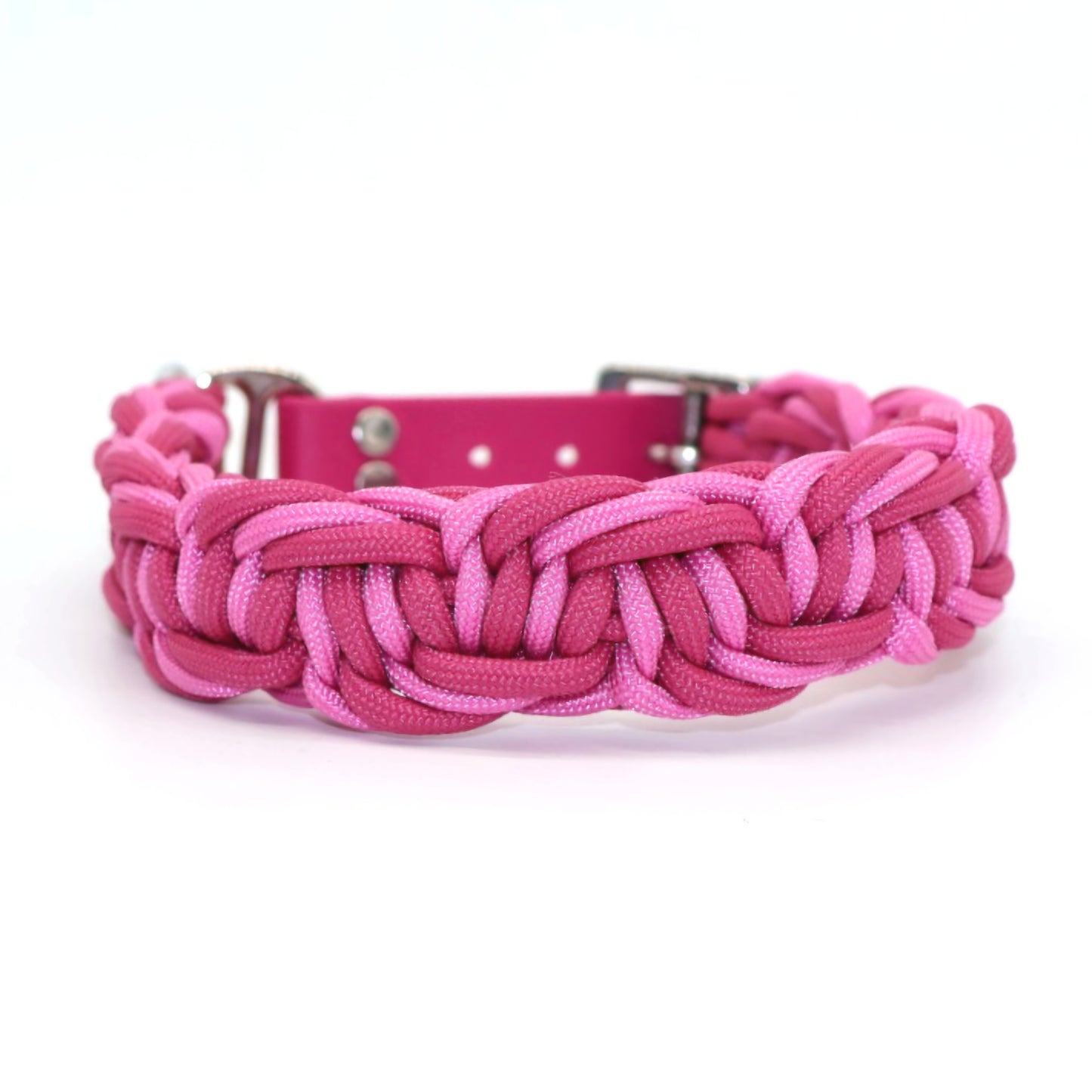 35-40cm Paracord Halsband geflochten *Fuchsia-Bubble Gum*
