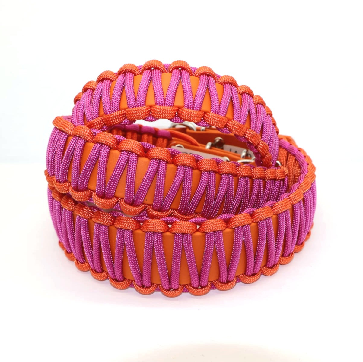 Halsband Biothane & Paracord *Orange & Passion Pink*