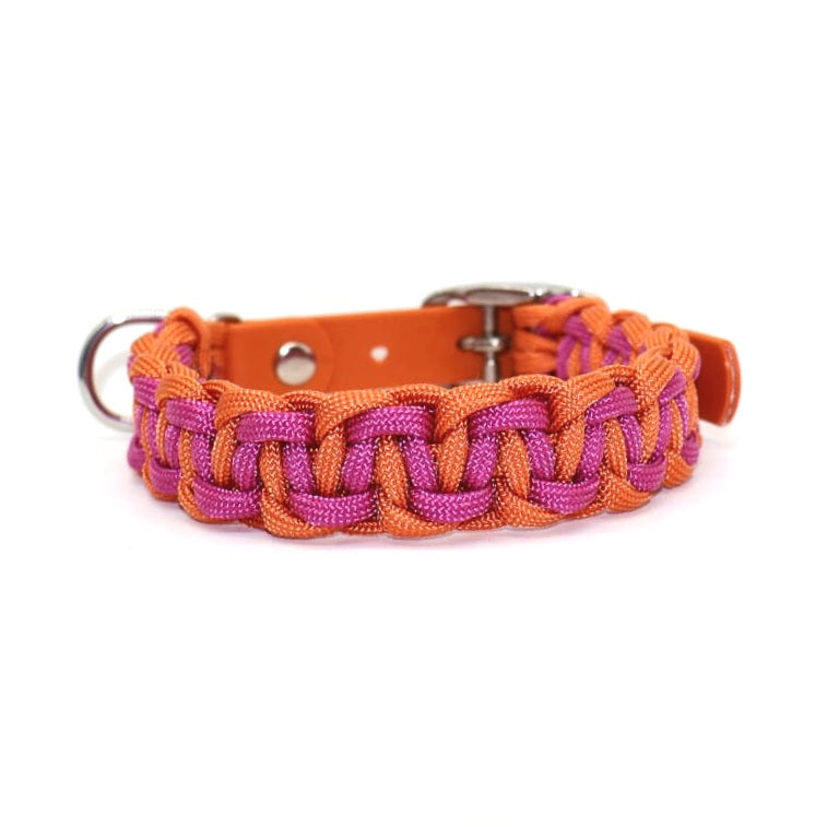 Paracord Halsband geflochten *Orange & Passion Pink*