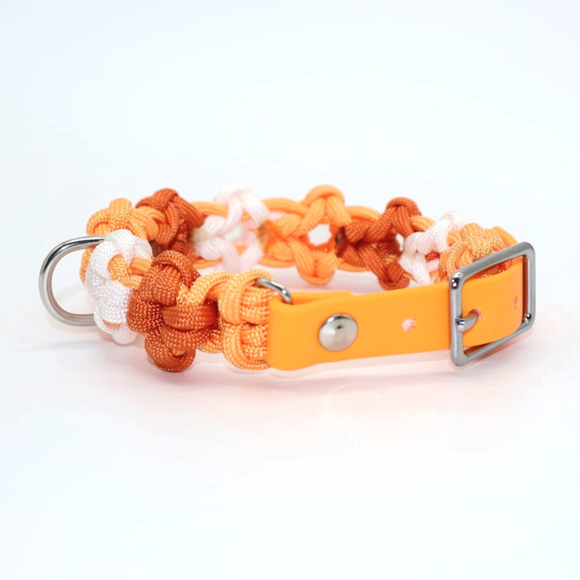 Halsband Biothane & Paracord *Pastell Orange* 26-31cm