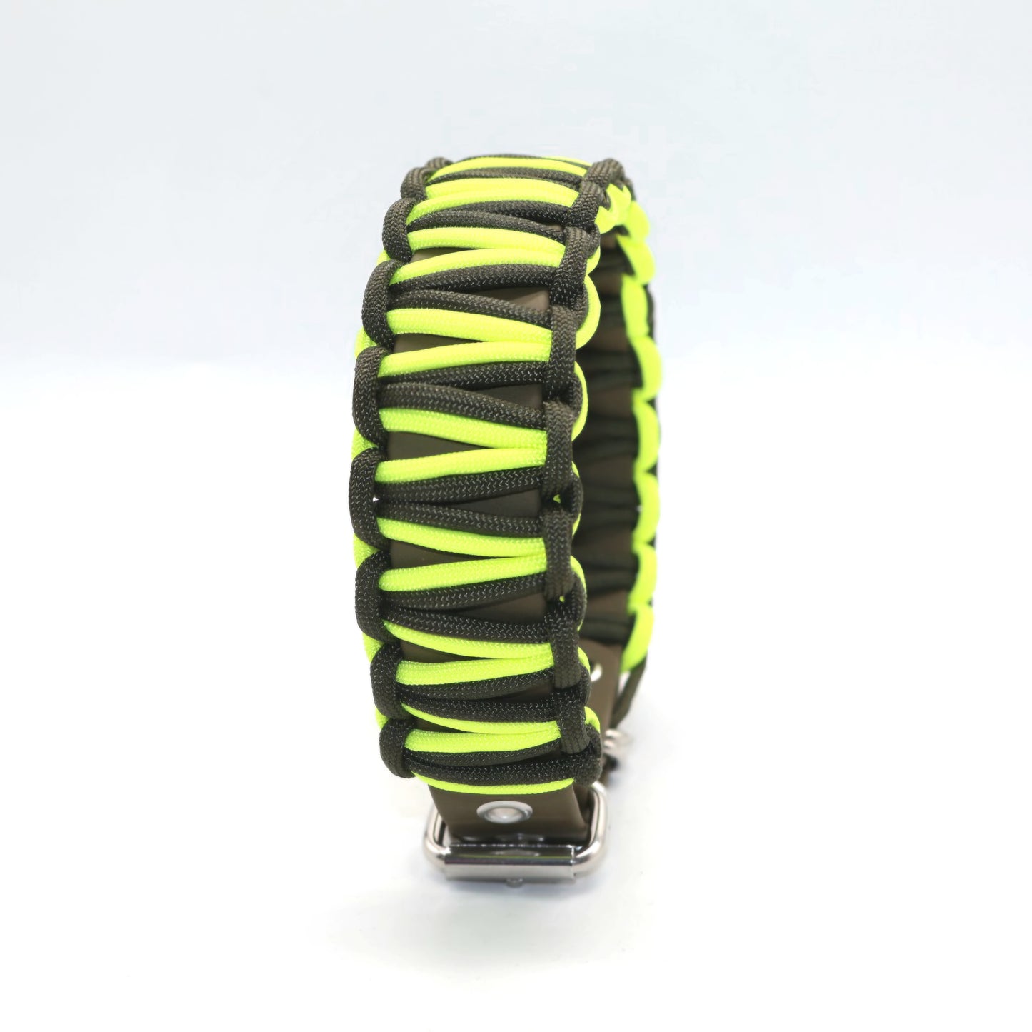 Halsband Biothane & Paracord *Oliv & Neon Gelb*