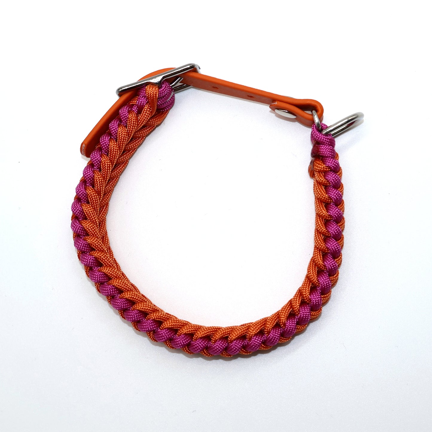 Halsband Paracord *Pink-Orange* für einen Halsumfang: 29-33cm