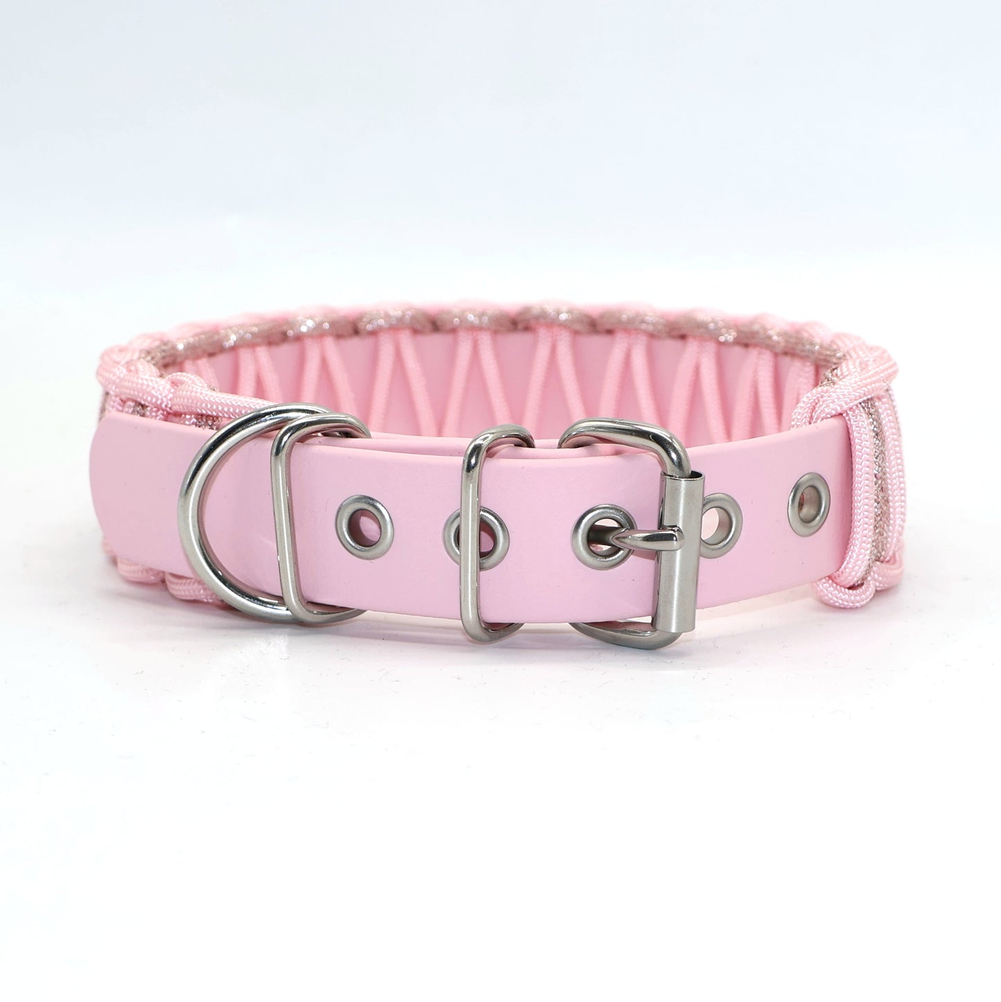 Halsband Biothane & Paracord *Hellrosa Glitzer*