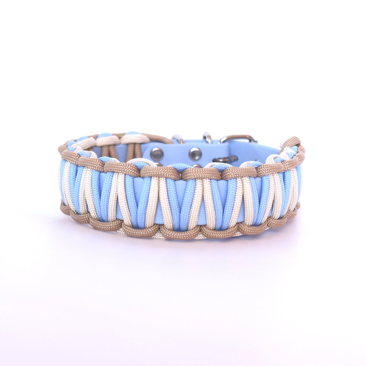 Halsband Biothane & Paracord *Polarblau & Mocca & Creme*