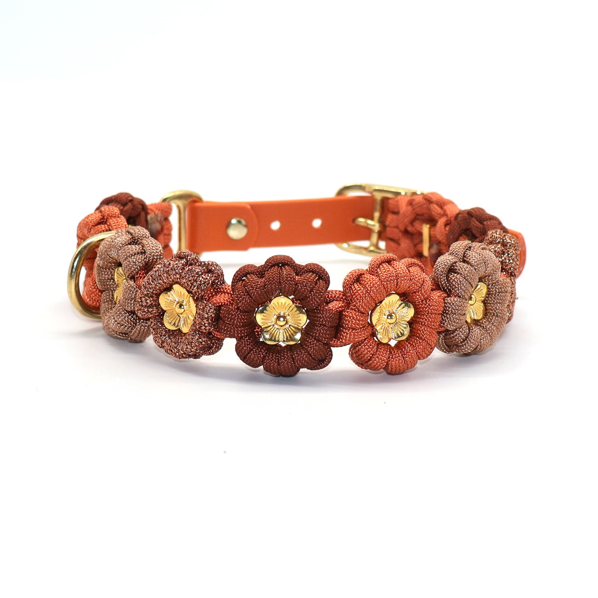 Blumen Halsband *Squirrel & Bronze & Kupfer Glitzer & Rost *