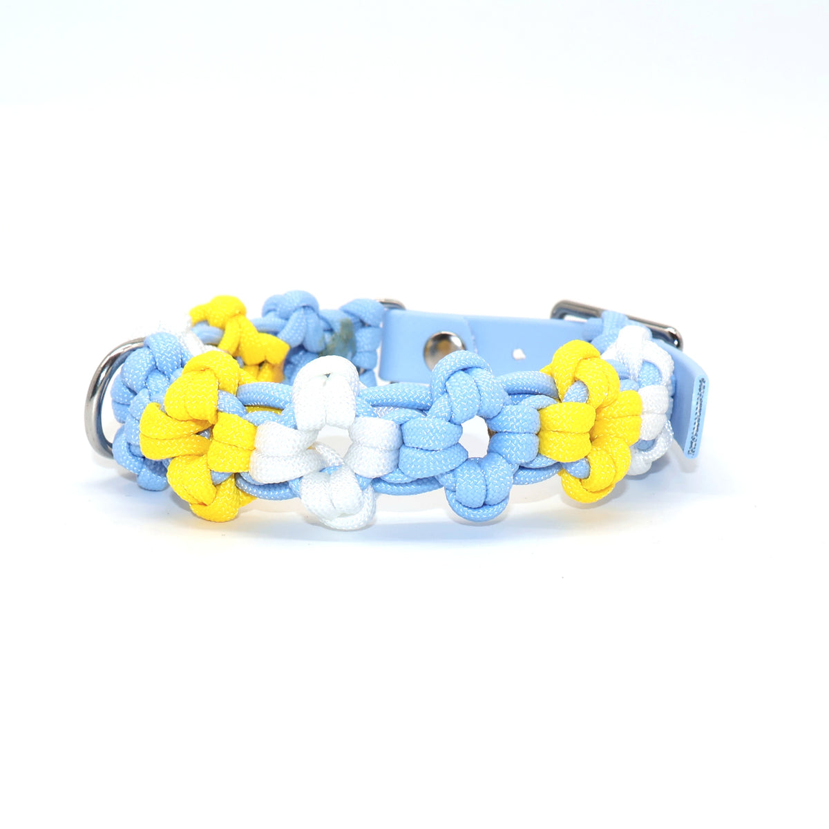 Mini Blumen Halsband *Polarblau & Gelb & Weiß*