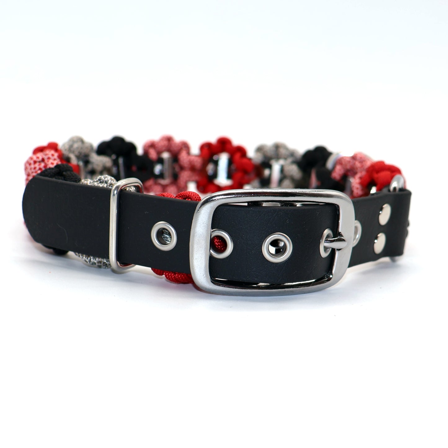 Blumen Halsband *Rot & Schwarz*