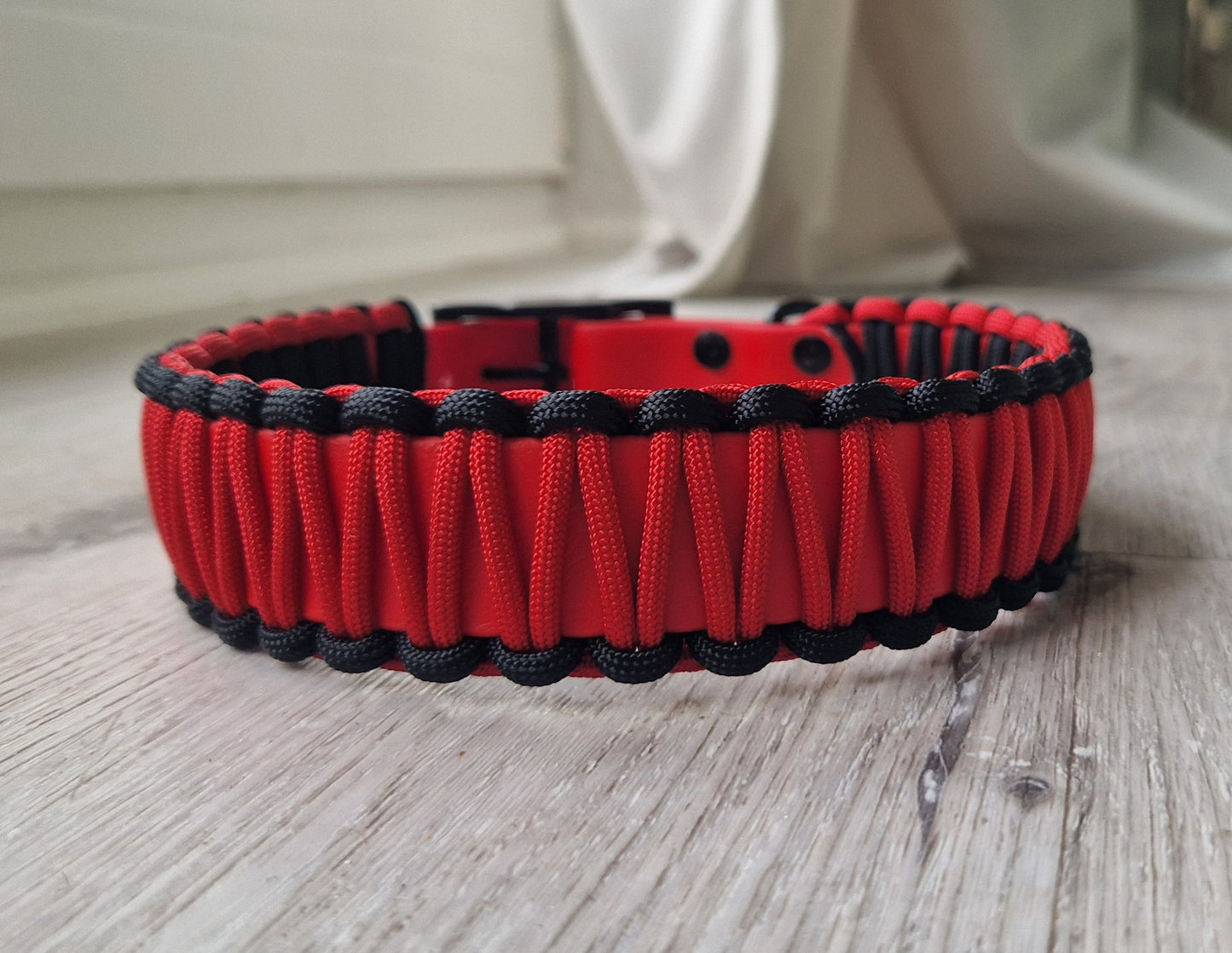 Collar Biothane & Paracord *Red-Black*
