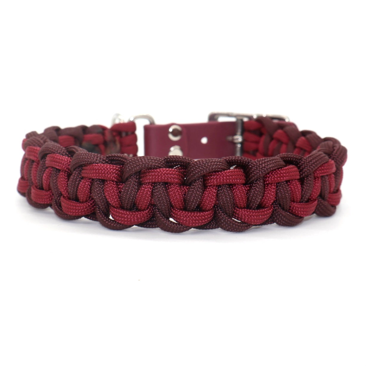 Paracord braided collar *Burgundy & Maroon*