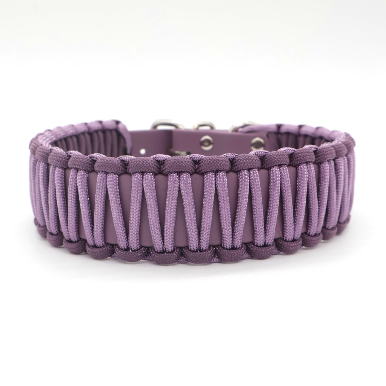 32-36cm & 3,2cm breites Halsband Biothane & Paracord *Dunkles Flieder*