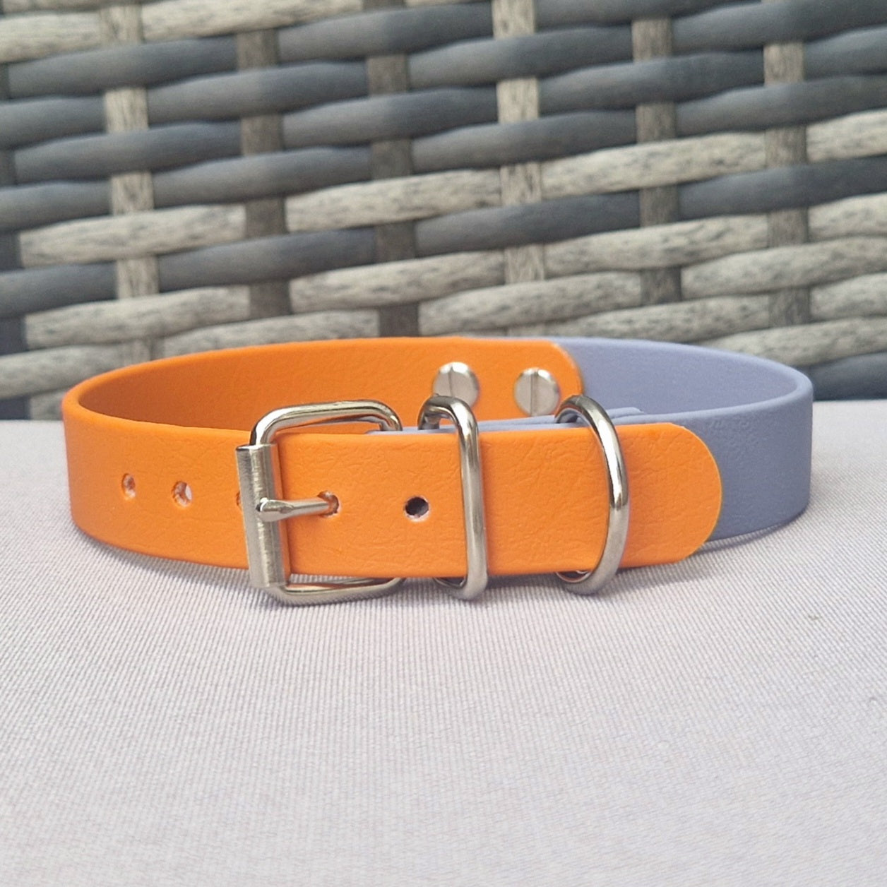 Biothane collar *Orange-Gray*