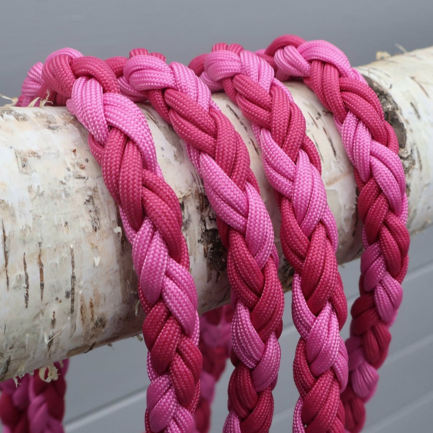 Hand-braided Paracord Leash *Fuchsia Bubble Gum*
