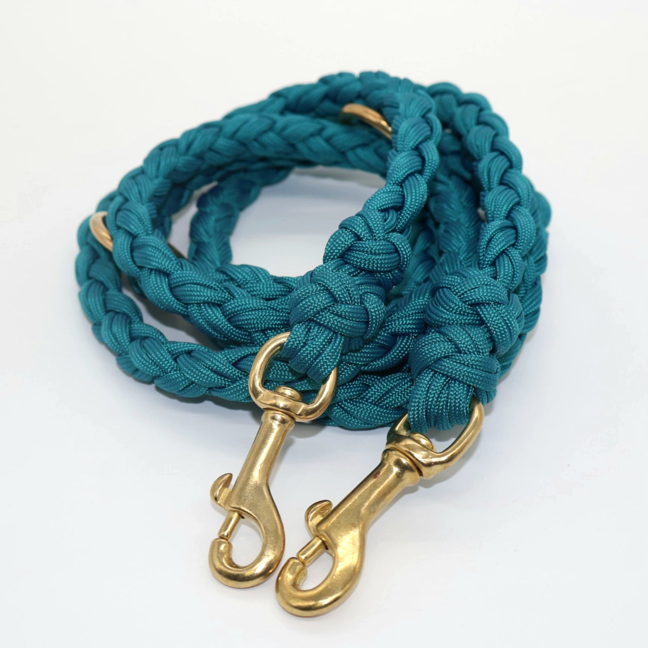 Hand-braided Paracord Leash *Petrol*
