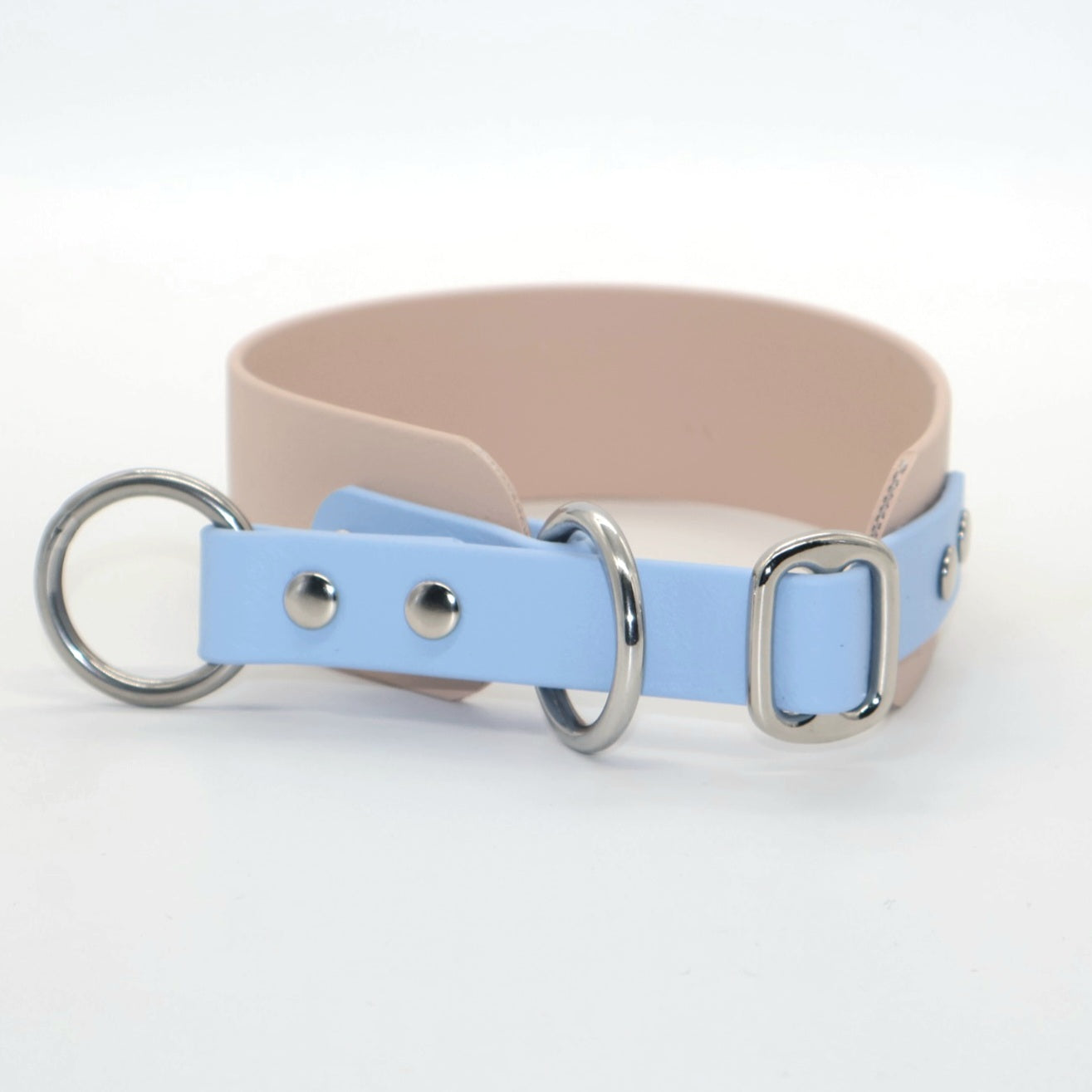 Zugstopp Halsband Biothane *Beige & Polarblau*
