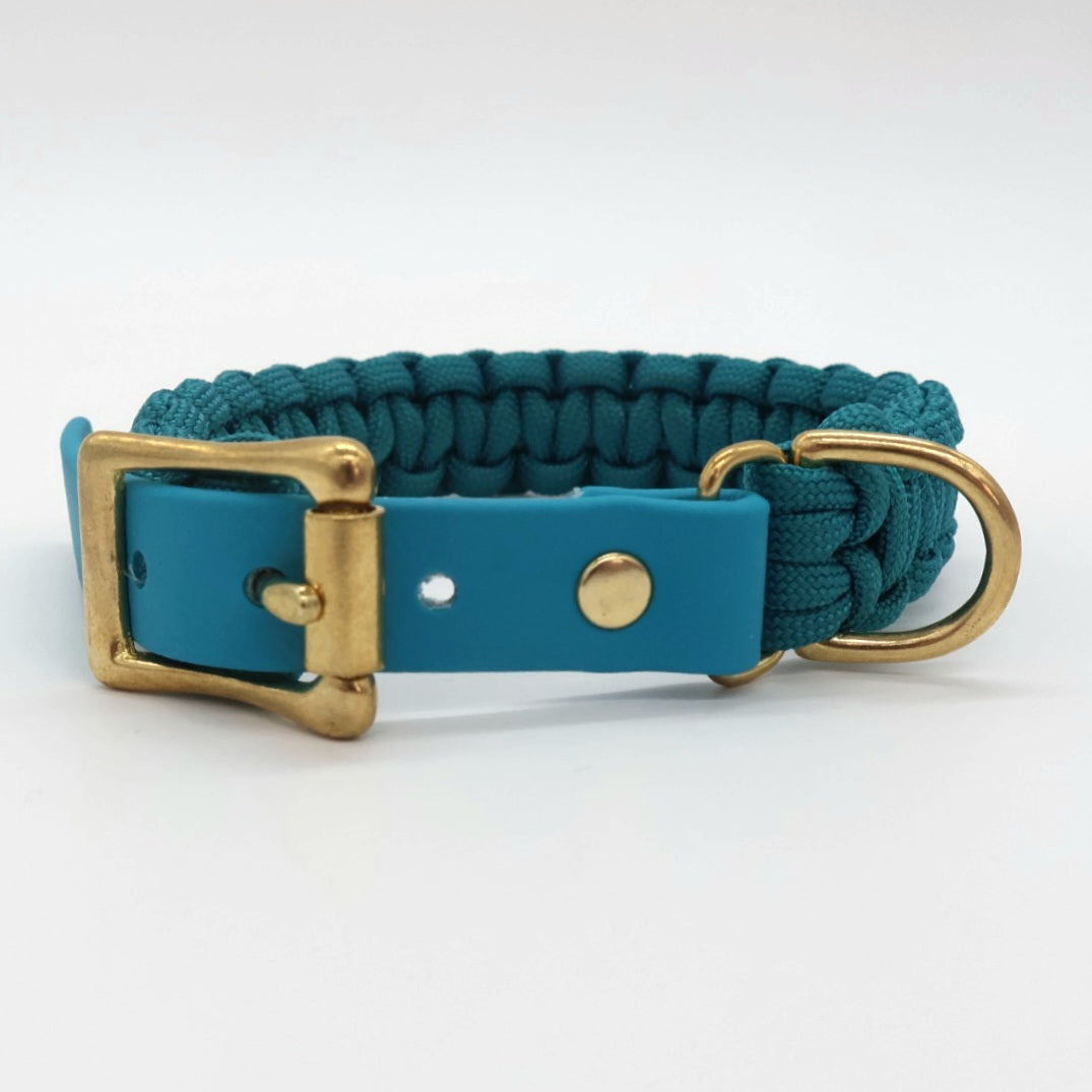 Paracord Collar Mini braided *Petrol*