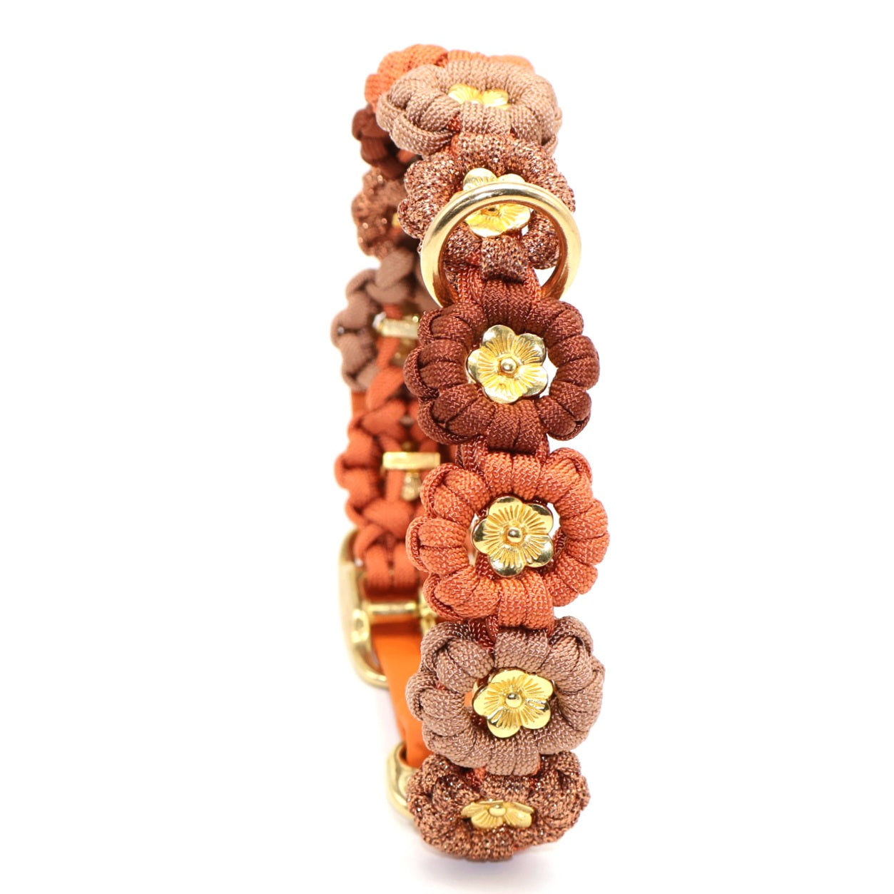 Flower Necklace *Squirrel & Bronze & Copper Glitter & Rust *