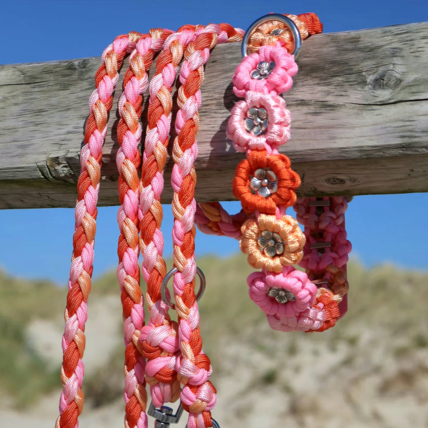 Blumen Halsband *Rosa & Orange*