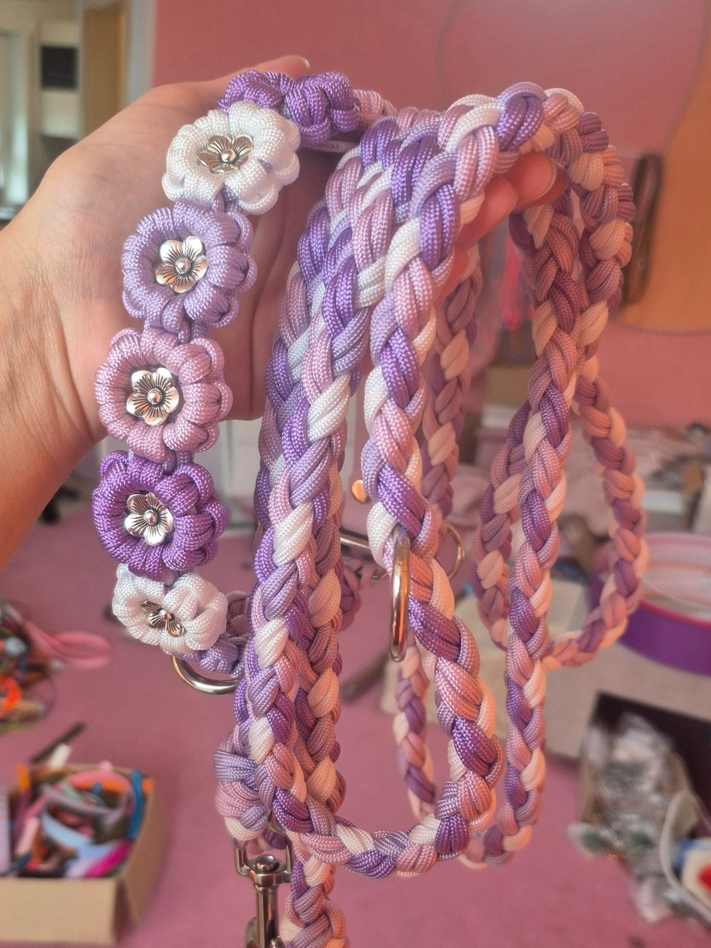 Handgeflochtene Paracordleine *Soft Lilac*
