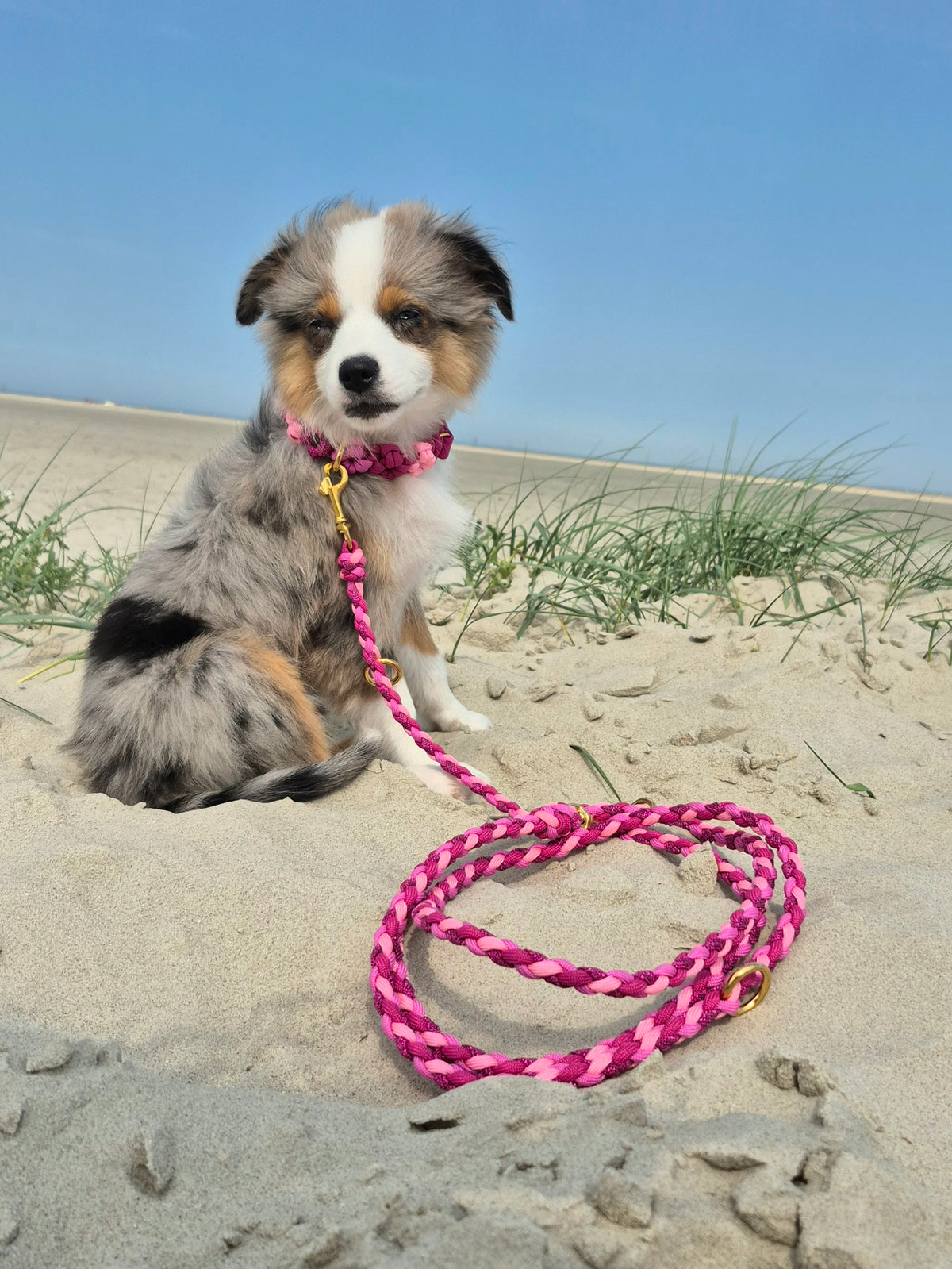 Handgeflochene Paracordleine *Pink Mix Glitzer*