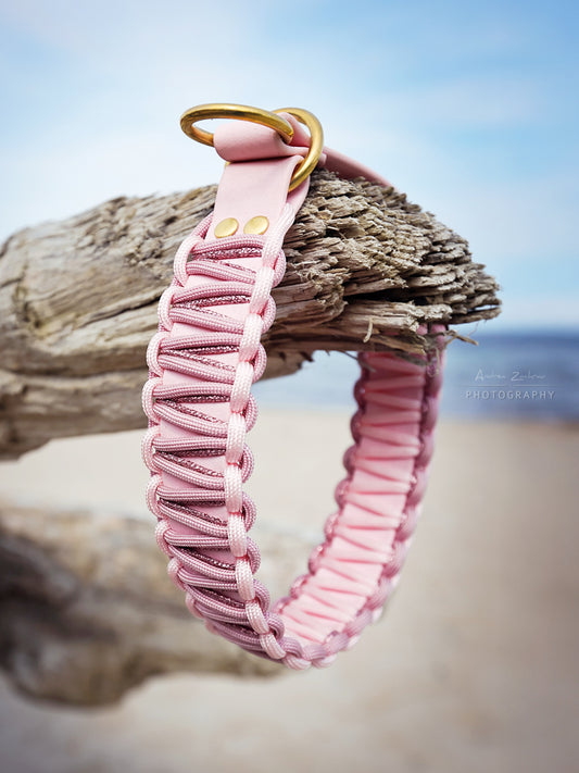 Erstelle dein eigenes Unikat - Zugstopp Glitzer Halsband Biothane & Paracord