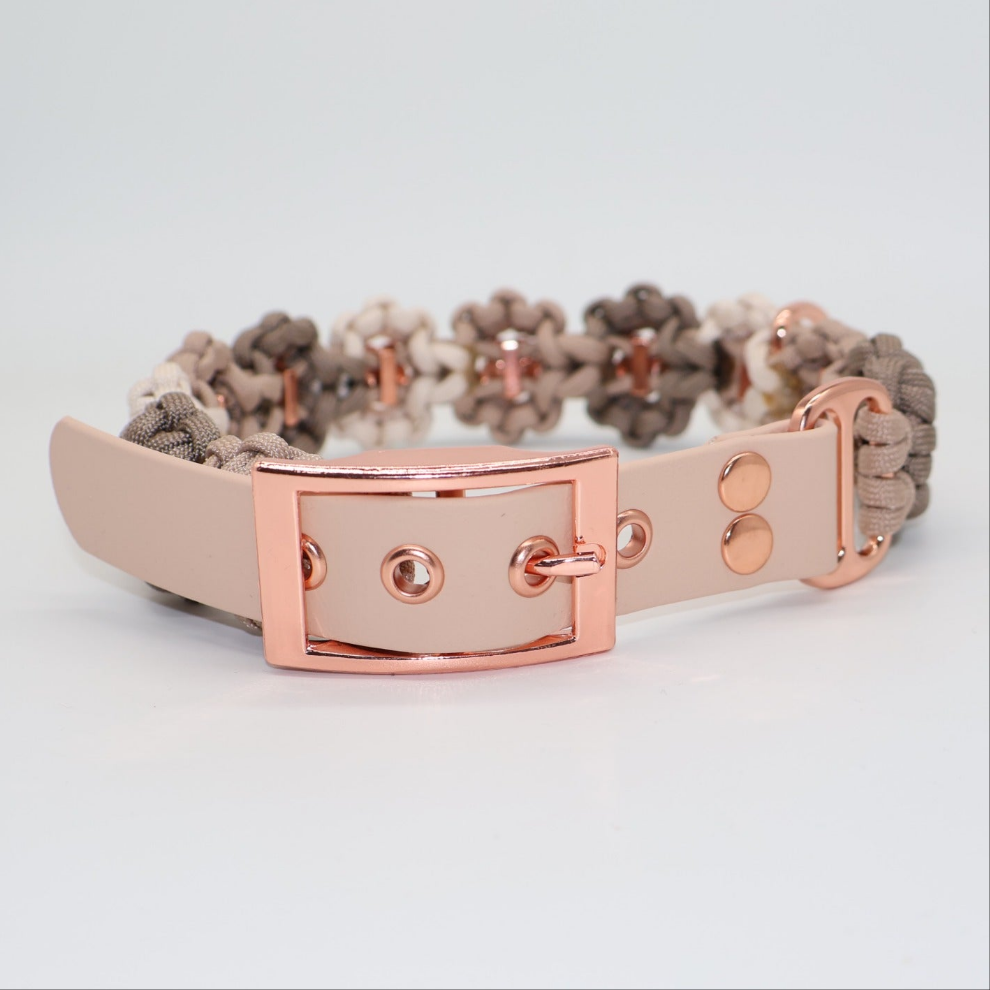 Blumen Halsband *Tan & Mocca & Creme*