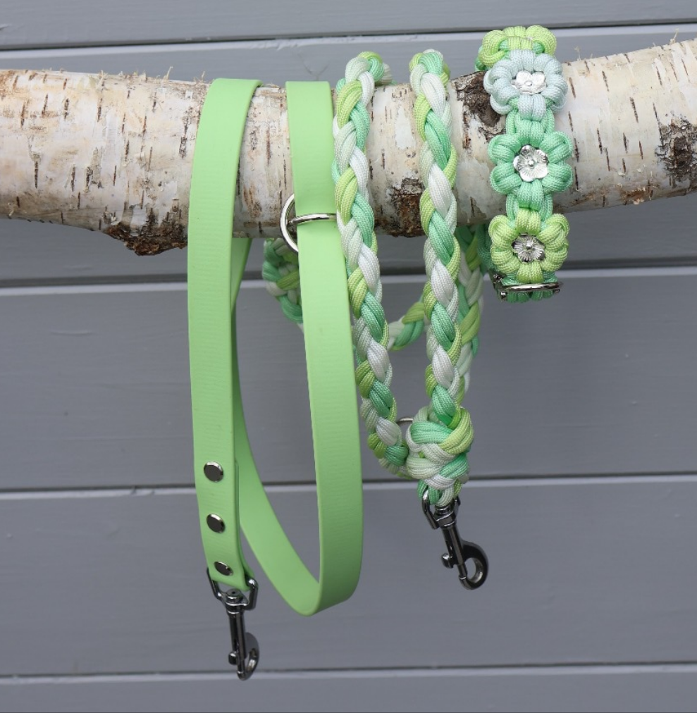 Paracord x Biothane Leash *Mint-Light Green* 