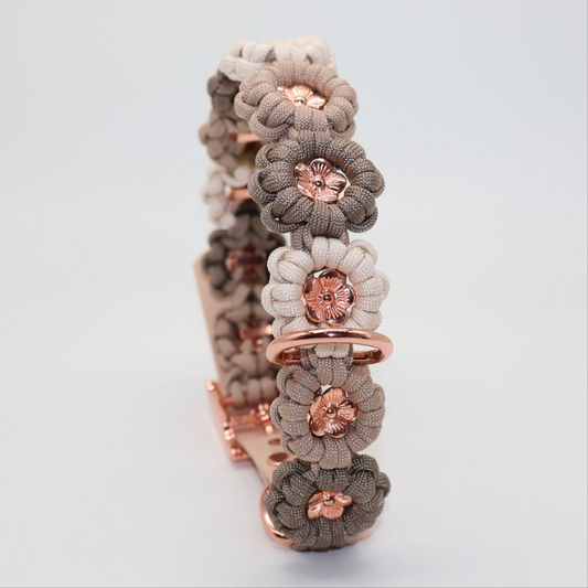 Blumen Halsband *Tan & Mocca & Creme*