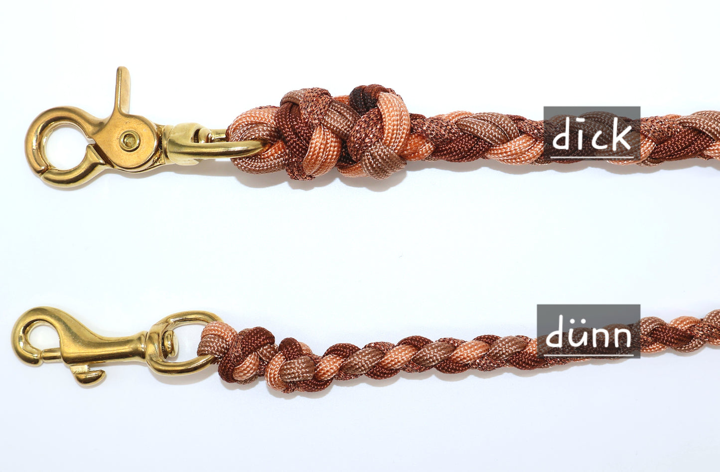 Handgeflochtene Paracordleine *Bronze & Rost & Kupfer Glitzer*