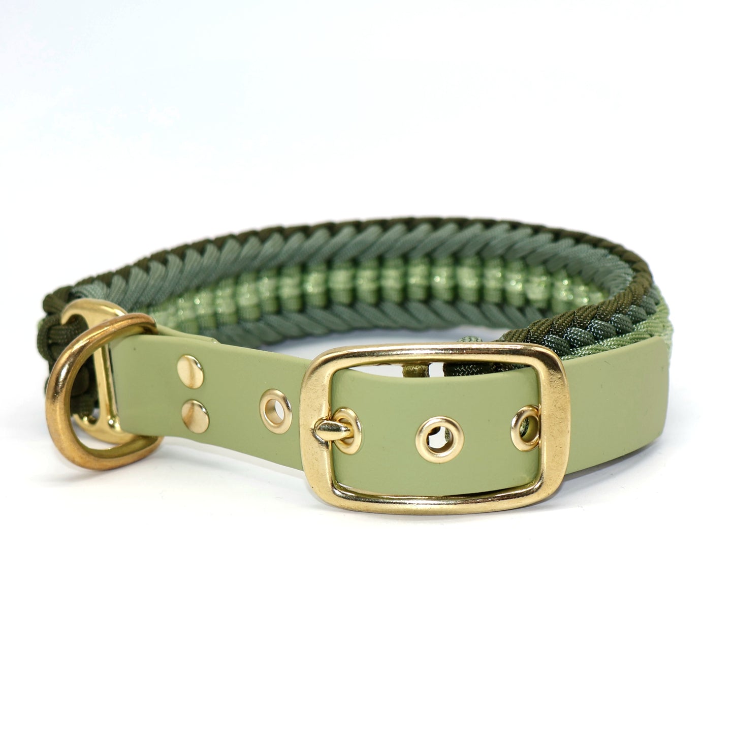 Paracord Halsband Breit geflochten *Oliv & Guacamole*