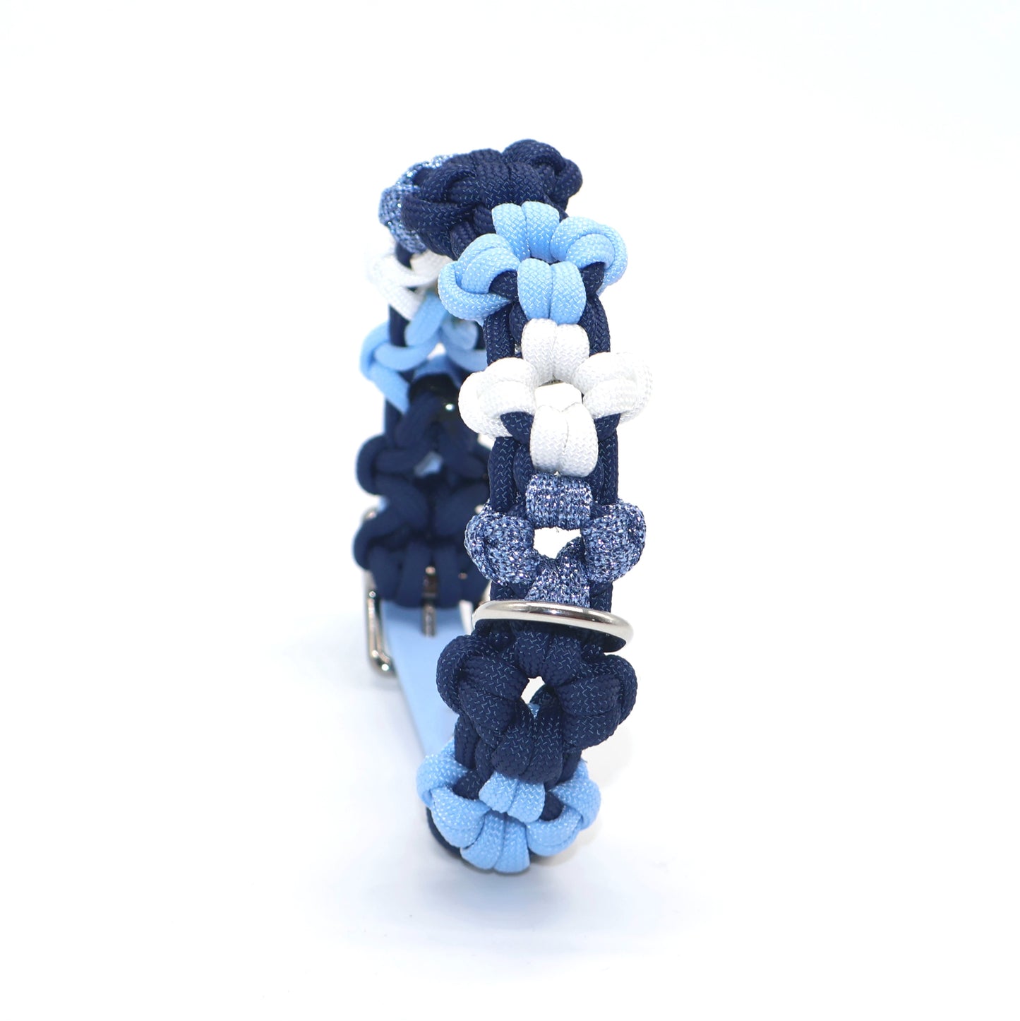 Mini Blumen Halsband *Polarblau & Galaxyblau & Weiß & Eisblau Glitzer*