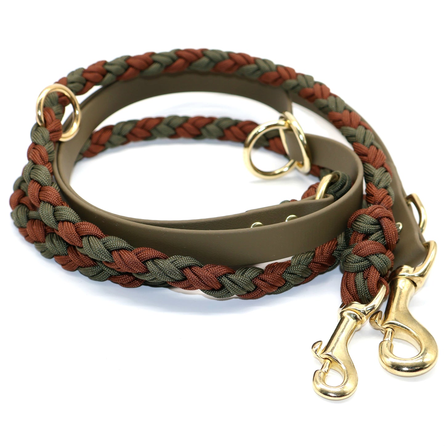Paracord x Biothane Leine *Oliv & Schokolade*