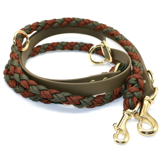 Paracord x Biothane Leine *Oliv & Schokolade*